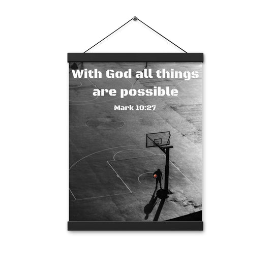 "With God all things are possible" poster with hangers 16x20