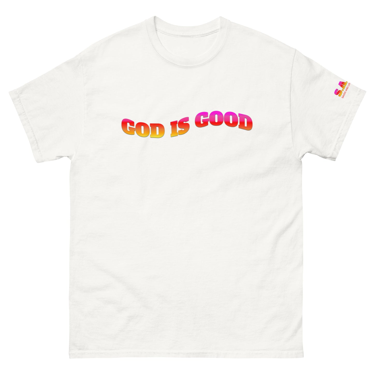 Colorful "God is Good" classic tee