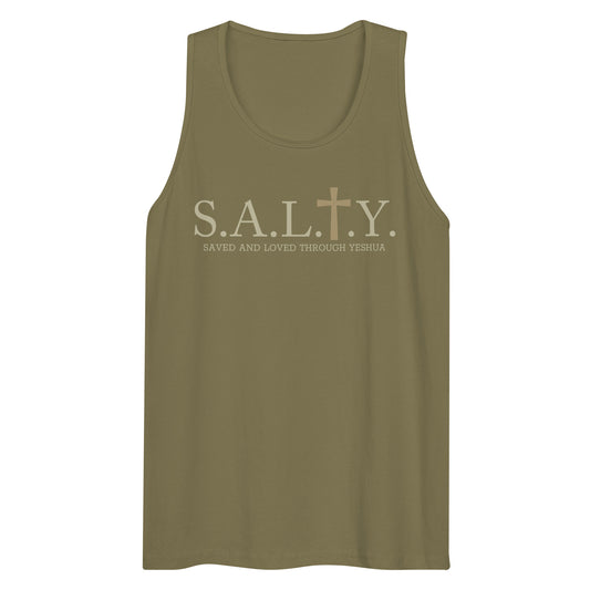 S.A.L.T.Y. military green premium tank top