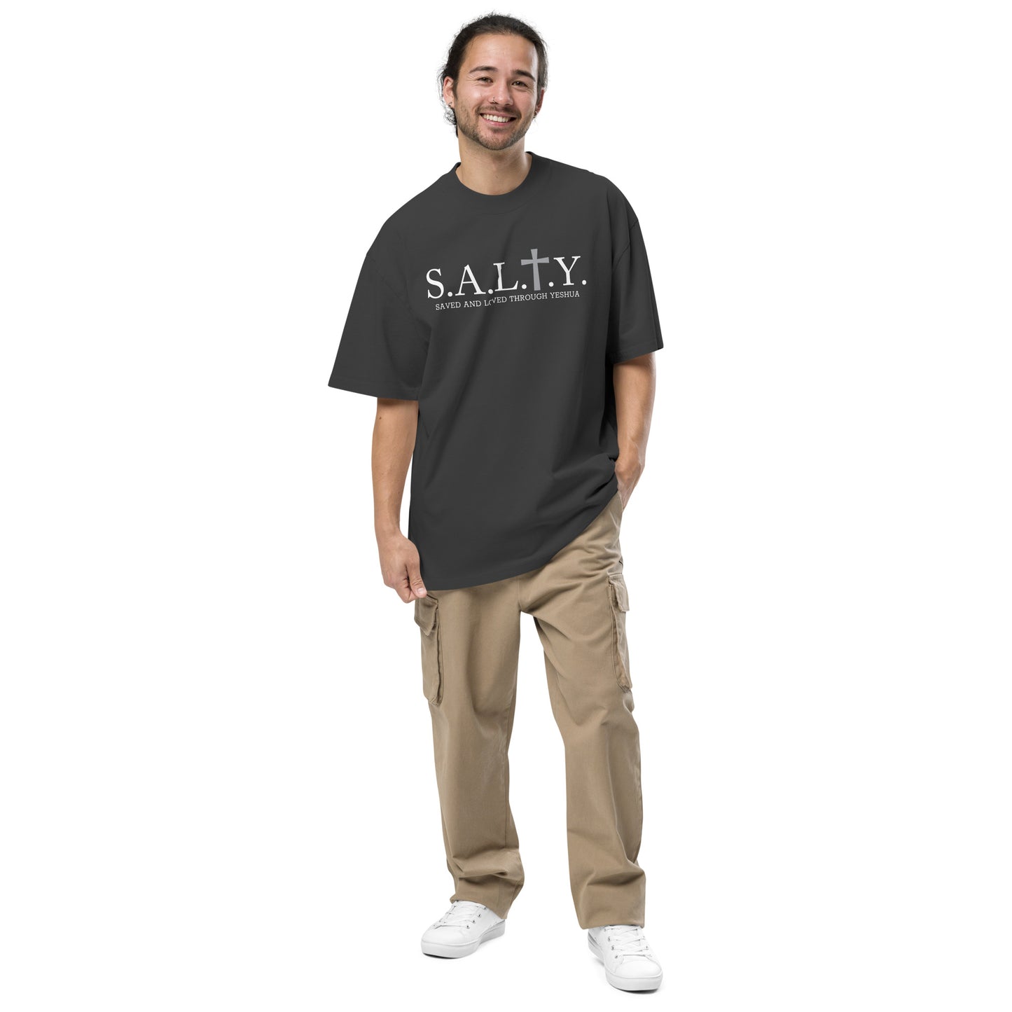 S.A.L.T.Y. oversized faded black t-shirt