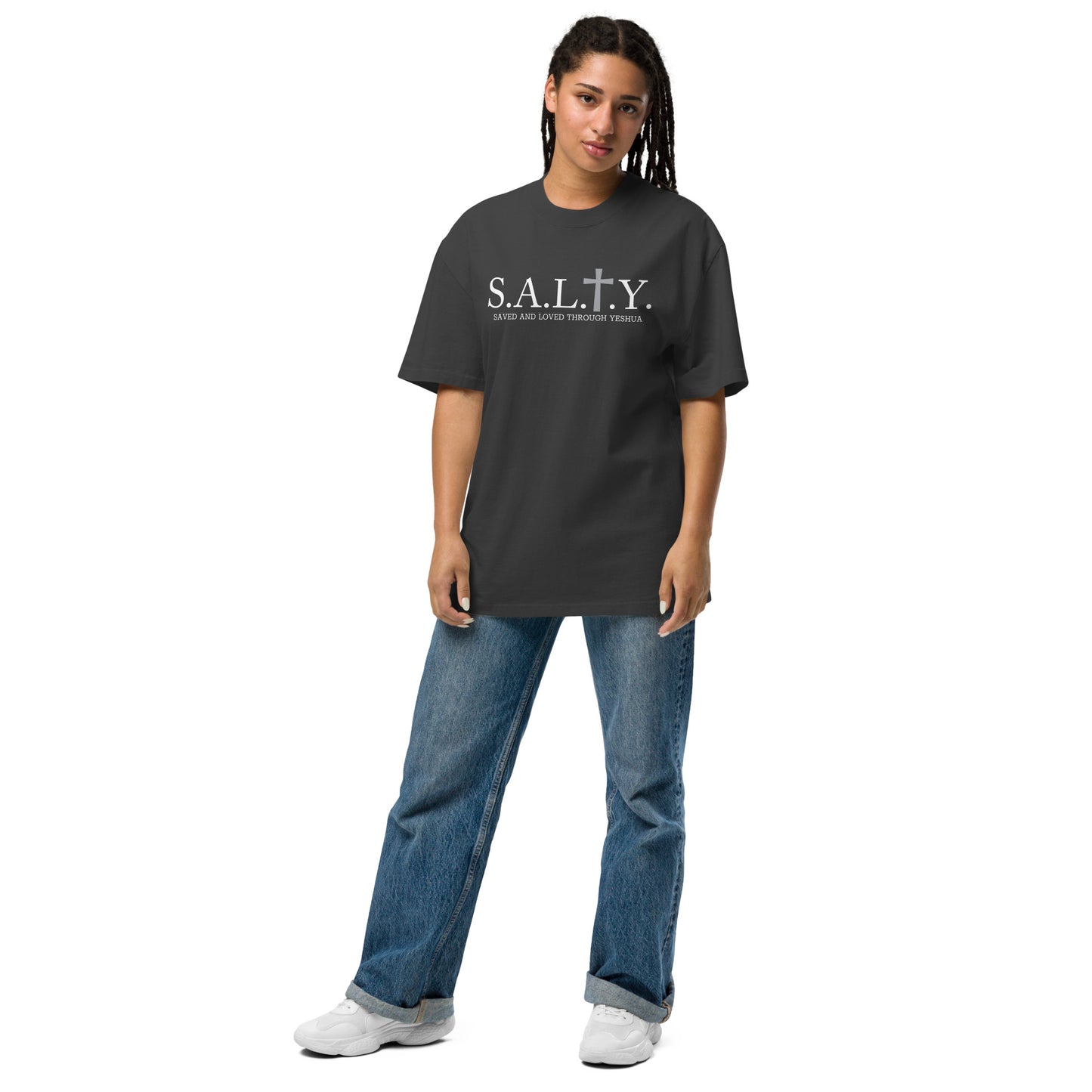 S.A.L.T.Y. oversized faded black t-shirt