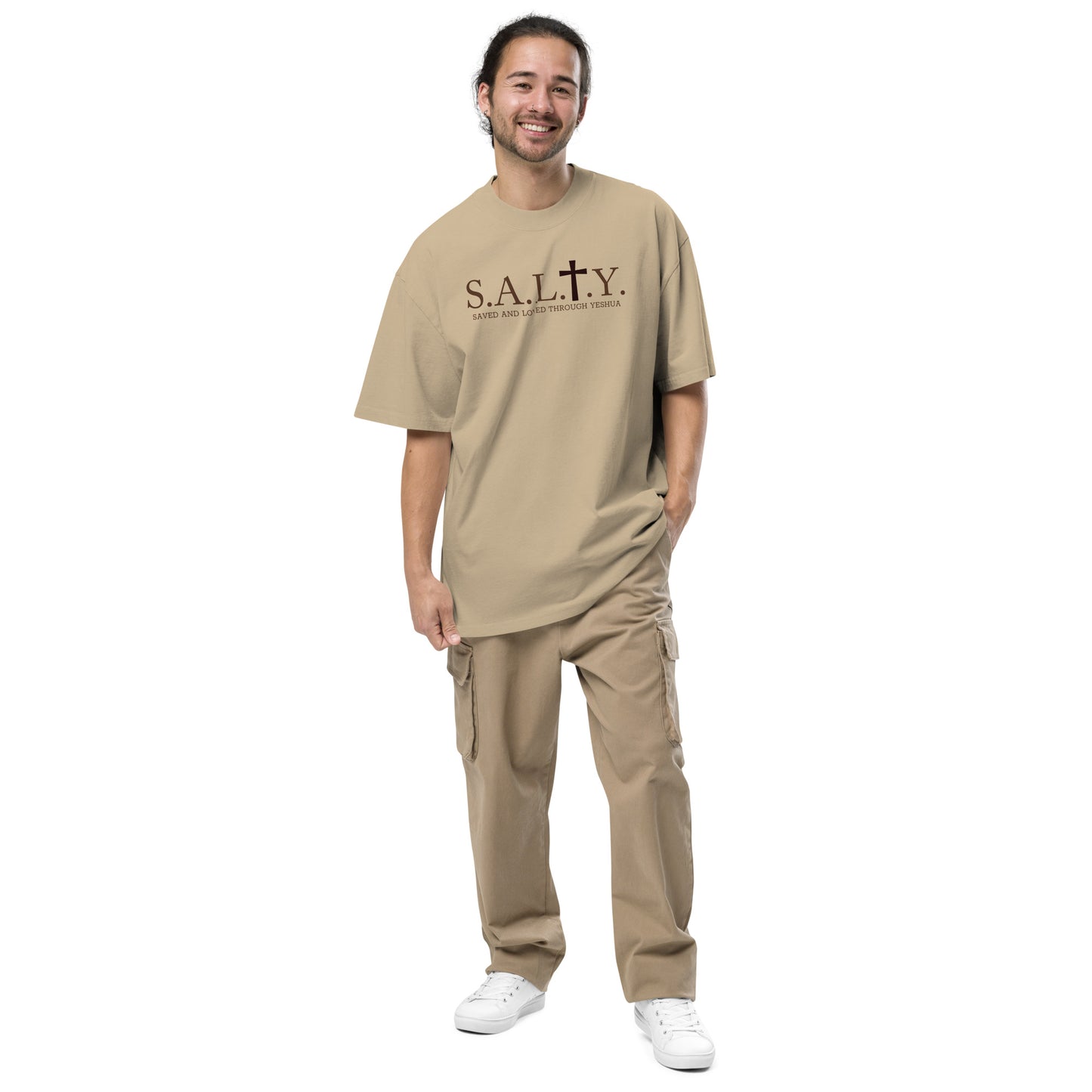 S.A.L.T.Y. oversized faded khaki t-shirt